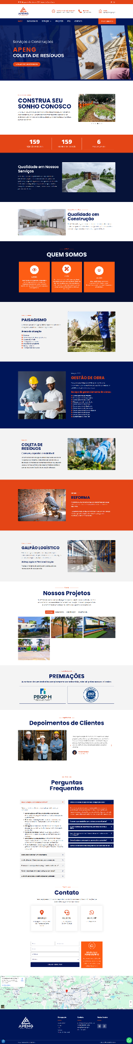 Site desenvolvido para APENG Construtora — Construção civil