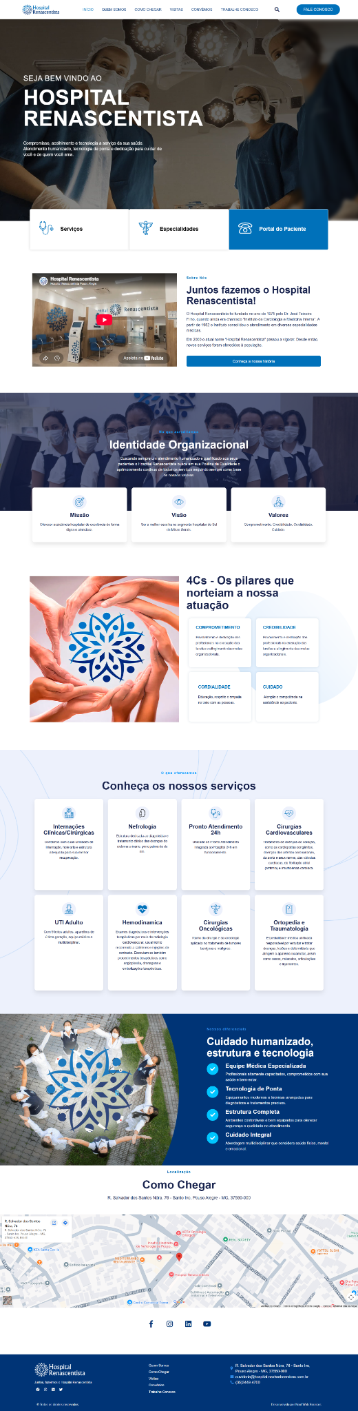 Site desenvolvido para Hospital Renascentista — Saúde