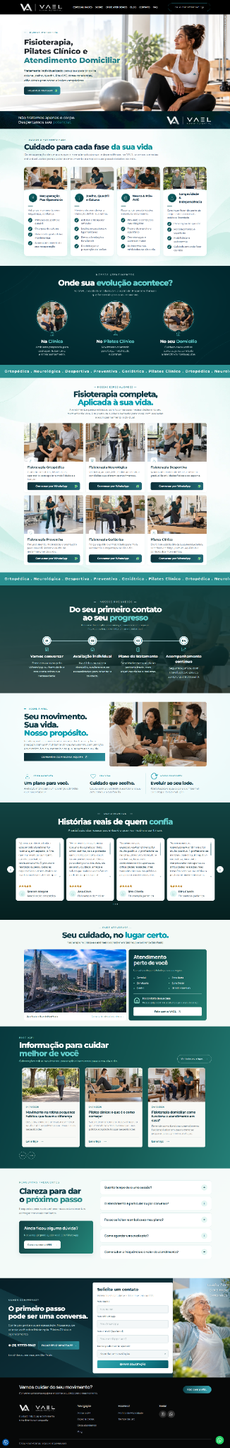 Site desenvolvido para VAEL Human Potential — Fisioterapia e Pilates
